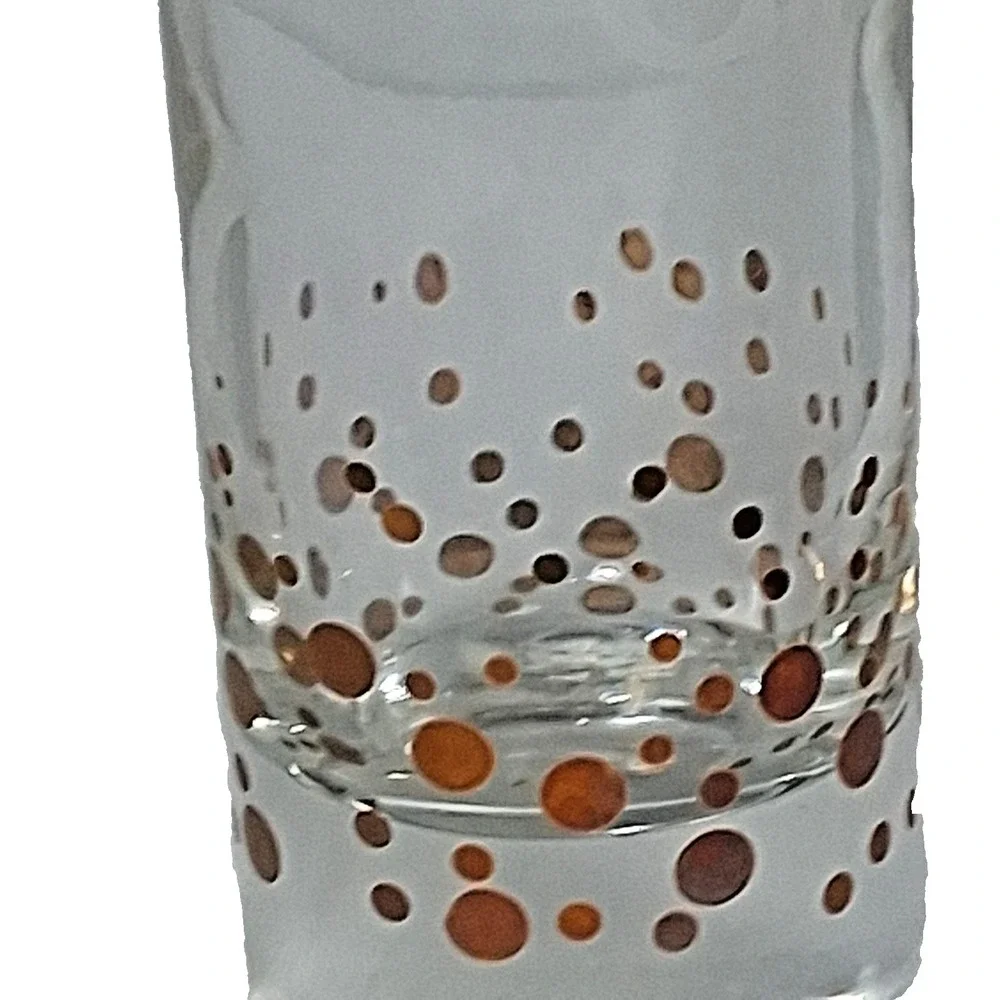 Bailey's Gold Confetti Double Shot Glass 2 oz 4 In Tall  Weighted Bottom Clear‎